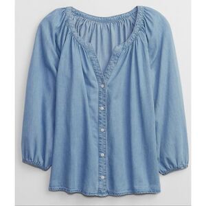 Gap Denim split neck top size small